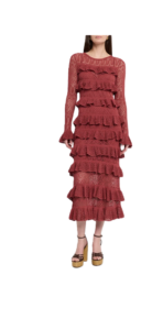 Wanderlust Lace Frill Midi Dress