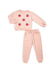 Little Girls Sweatshirt and Joggers French Terry Set