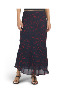 Printed Fluid Flared Skirt