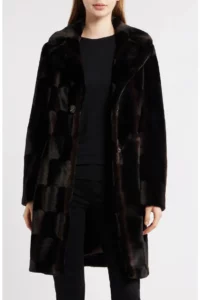 Reefer Faux Fur Longline Coat