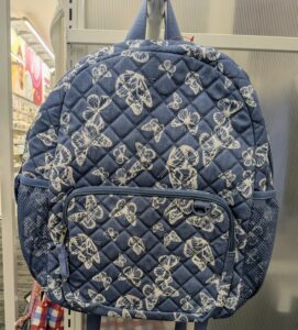 Girls' Quilted Butterfly Two Pocket Backpack