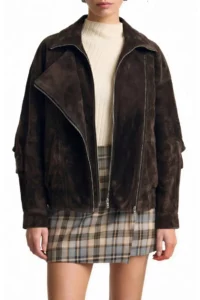 Layered Oversize Suede Jacket