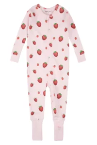 Fitted Convertible Stretch Organic Cotton One-Piece Pajamas 3-24m