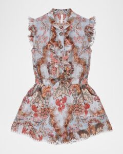 Girl's Daylight Floral Frill Playsuit, Size 1-12