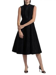 Floral Brocade Sleeveless Midi-dress
