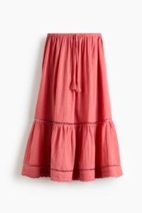 Lace-inset Cotton Skirt