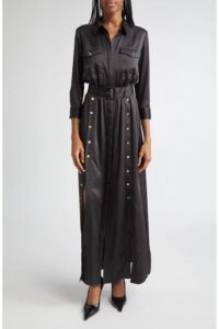 Uriah Button Belted Maxi Shirtdress