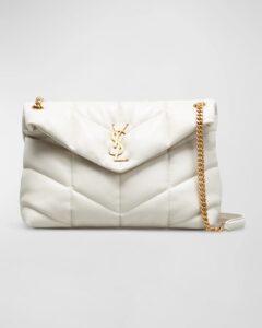 Lou Puffer Medium Ysl Shoulder Bag in Quilted Leather