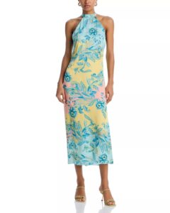 Printed Halter Midi Dress