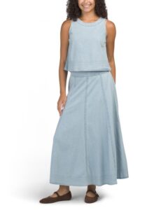 2pc Tank Top with Keyhole Back and Skirt Set