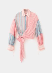 Striped Blouse with Bow