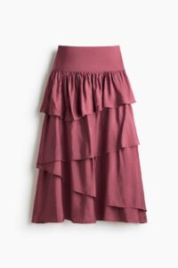 Flounced Viscose-blend Skirt