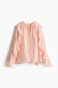 Flounce-trimmed Blouse