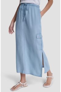 Chambray Cargo Maxi Skirt