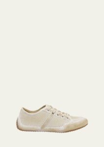 Slim Mesh and Leather Low-top Sneakers