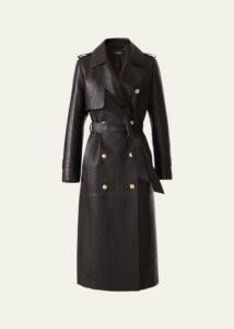 Gael-nv Croc-embossed Leather Trench Coat
