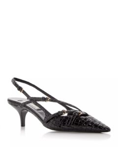 Women's Croc Embossed Pointed Toe Pumps