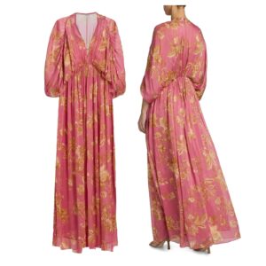 Floral A-line Caftan Maxi Dress