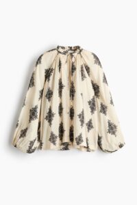 Oversized Balloon-sleeved Blouse