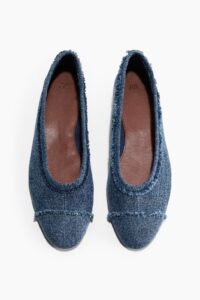 Frayed Cotton Ballet Flats