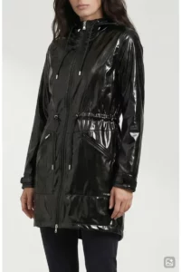 Sibil-V Hooded Water Resistant Coated Vinyl Raincoat