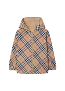 Boy's Rufus Check-print Reversible Jacket, Size 4-10