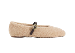 Lillie Mary Jane Ballet Flats in Natural Borg