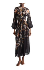 Kindred Spirit Carousel Floral Long Sleeve Midi Dress