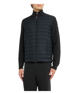 Men's Washable Wool Knit Hybrid Full-zip Sweater
