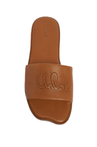 Soleil Leather Flat Slide Sandals