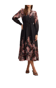 Courtney Floral Long Sleeve Midi Dress