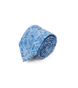 Geometric Cube Printed Silk Tie