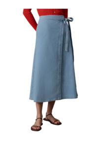 Solstice Denim Wrap Maxi Skirt