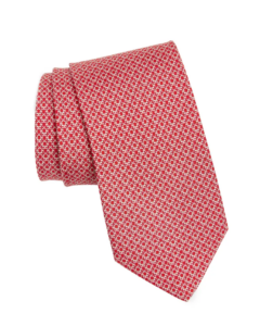 Gancini Print Silk Tie