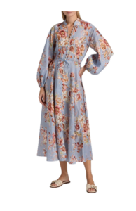 Awaken Billow Linen Midi-dress (size 2-4)