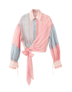 Stripe Tie Hem Shirt Size 6-8
