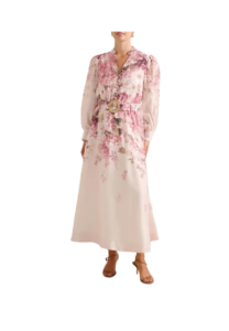 Peyton Belted Long Sleeve Button Front Maxi Dress
