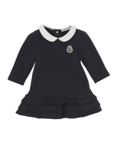 Girl's Long-sleeve Ruffled Skirt Jersey Dress, Size 2-3