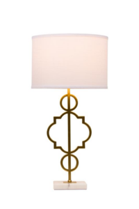 27.75in Metal and Marble Table Lamp