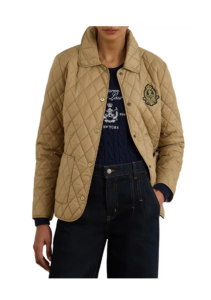 Crest Detail Quilted Jacket
