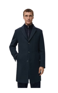 Wool Coat with Detachable Inner Collar