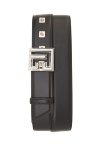 Monogram Buckle Calfskin Leather Belt
