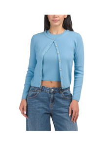Merino Wool Ribbed Cardigan with Buttons