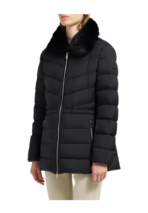 Belle Dune Down Puffer Jacket with Removable Shearling Collar