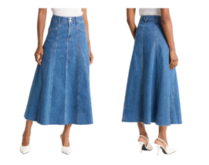 Alix High Waist Circle Denim Skirt