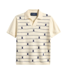 Kids' Marvin Stripe Bunny Johnny Collar Shirt