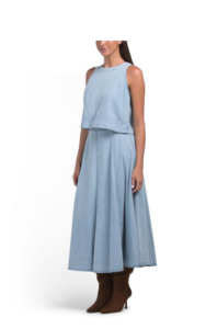2pc Tank Top with Keyhole Back and Skirt Set