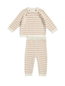 Cotton Boys 2pc Striped Sweater Set 3-9m