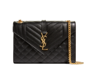 Envelope Triquilt Medium Ysl Shoulder Bag in Grained Leather