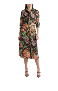 Floral Long Sleeve Midi Shirtdress